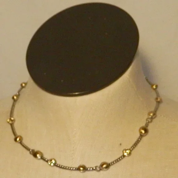 BrightonMonte Carlo Twisted Hinged Choker Necklace Gold Silver & Topaz…
